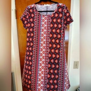 Woman's print A symmetrical dress